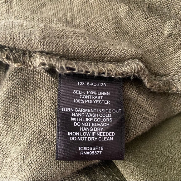 Sanctuary Sage Green Linen Tie Sleeve Top - Picture 9 of 9